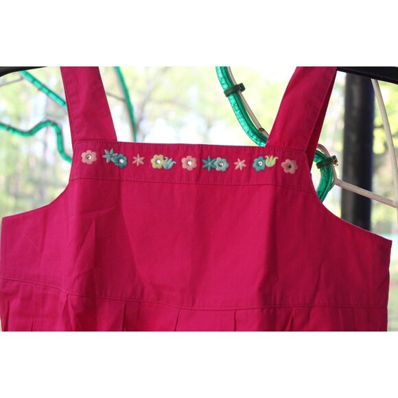 NEW 2007 Gymboree Candy Apple Pink Shirt sz 9 Pleated Tank Top Flower Rhinestone - Picture 6 of 9